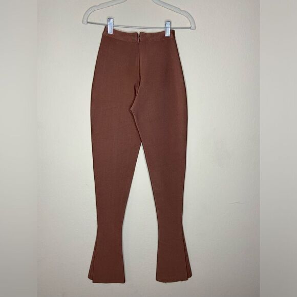 House of CB Gloriett Brown Pants High Rise Bandage Trousers Leggings Size XS - Picture 10 of 11